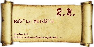 Rátz Milán névjegykártya