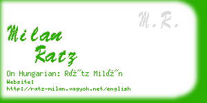 milan ratz business card